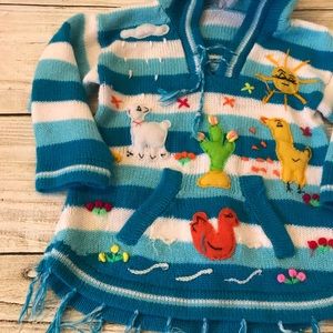 Hooded hand made sweater boy or girl.